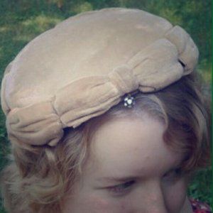 Velvety Tan Vintage Headpiece with Jewel